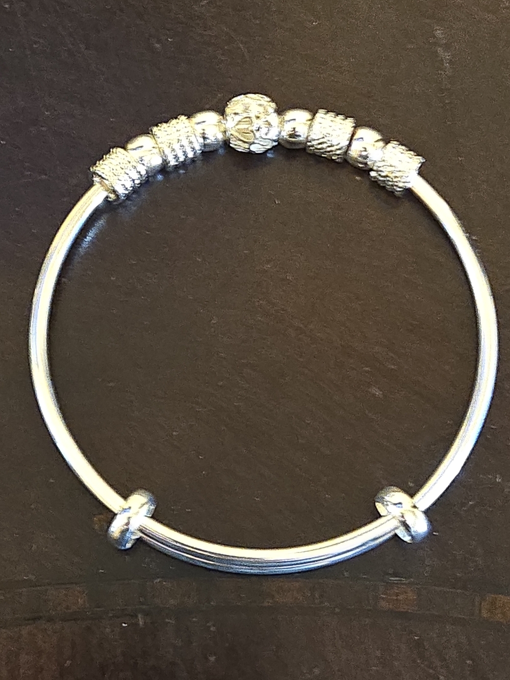 Silver Toned Expandable Bangle Bracelet - New